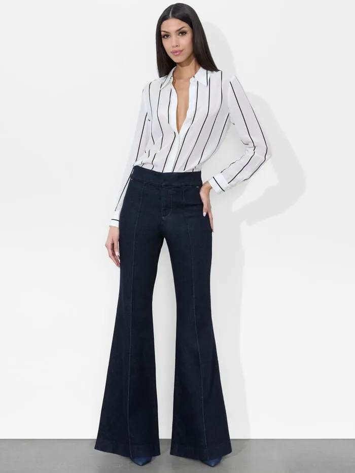 Alice Olivia PANTS WOMEN THE TROUSER JEAN Dark Rinse