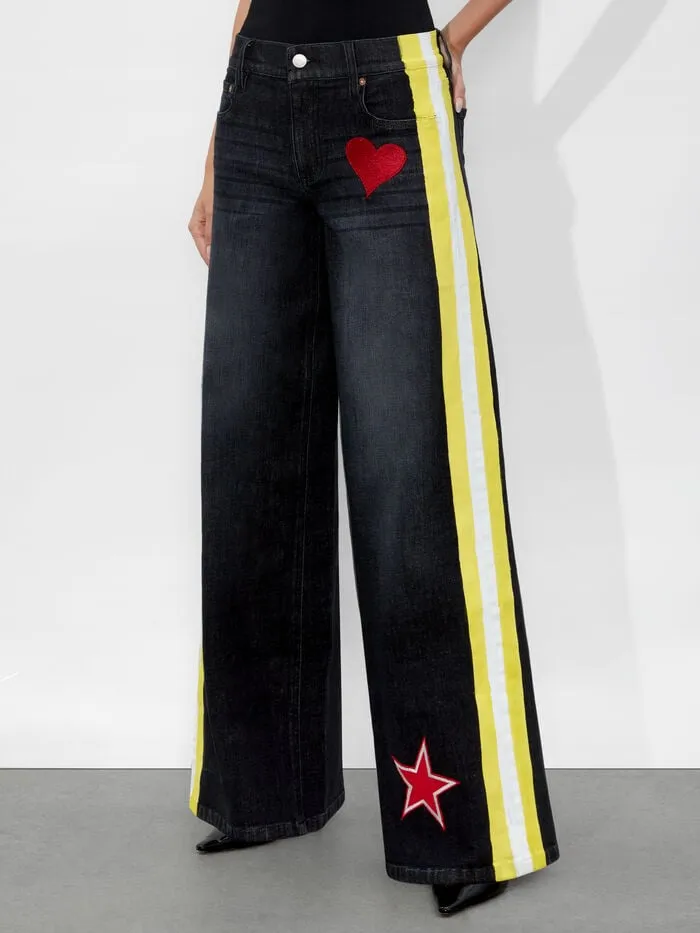 Alice Olivia PANTS WOMEN TRISH JEAN Maya Charcoal Black