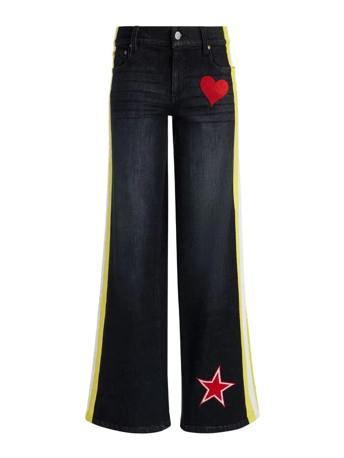 Alice Olivia PANTS WOMEN TRISH JEAN Maya Charcoal Black