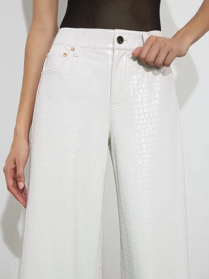 Alice Olivia PANTS WOMEN TRISH VEGAN CROC PANT Off White