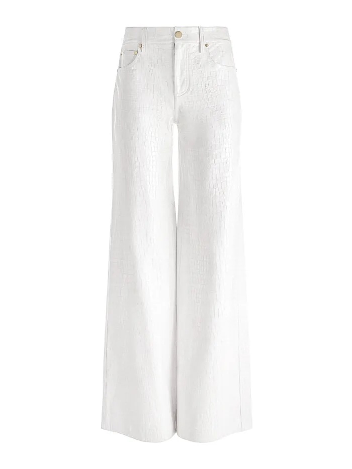 Alice Olivia PANTS WOMEN TRISH VEGAN CROC PANT Off White