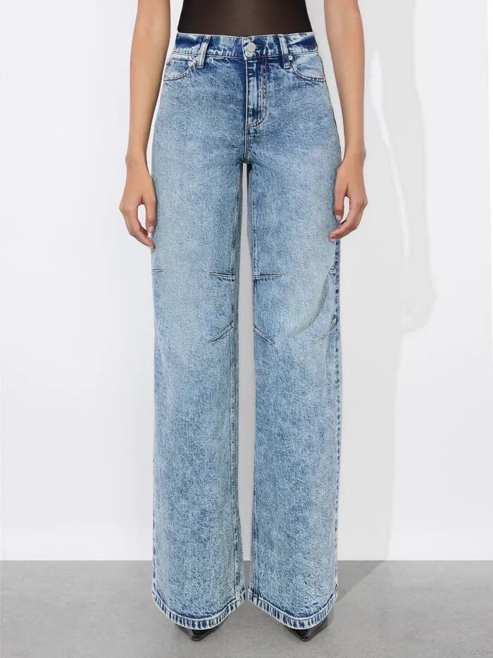 Alice Olivia PANTS WOMEN TUCKER JEAN Harlow Vintage Blue