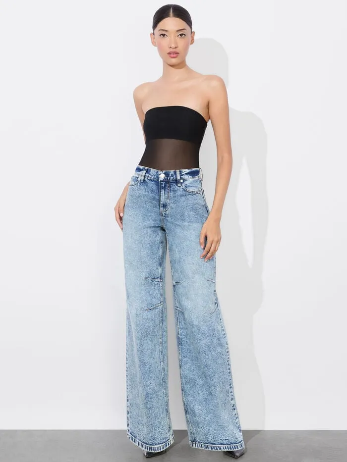 Alice Olivia PANTS WOMEN TUCKER JEAN Harlow Vintage Blue