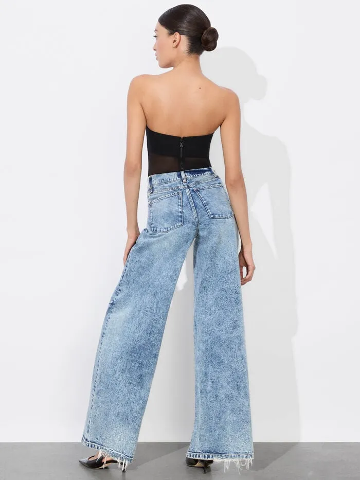 Alice Olivia PANTS WOMEN TUCKER JEAN Harlow Vintage Blue
