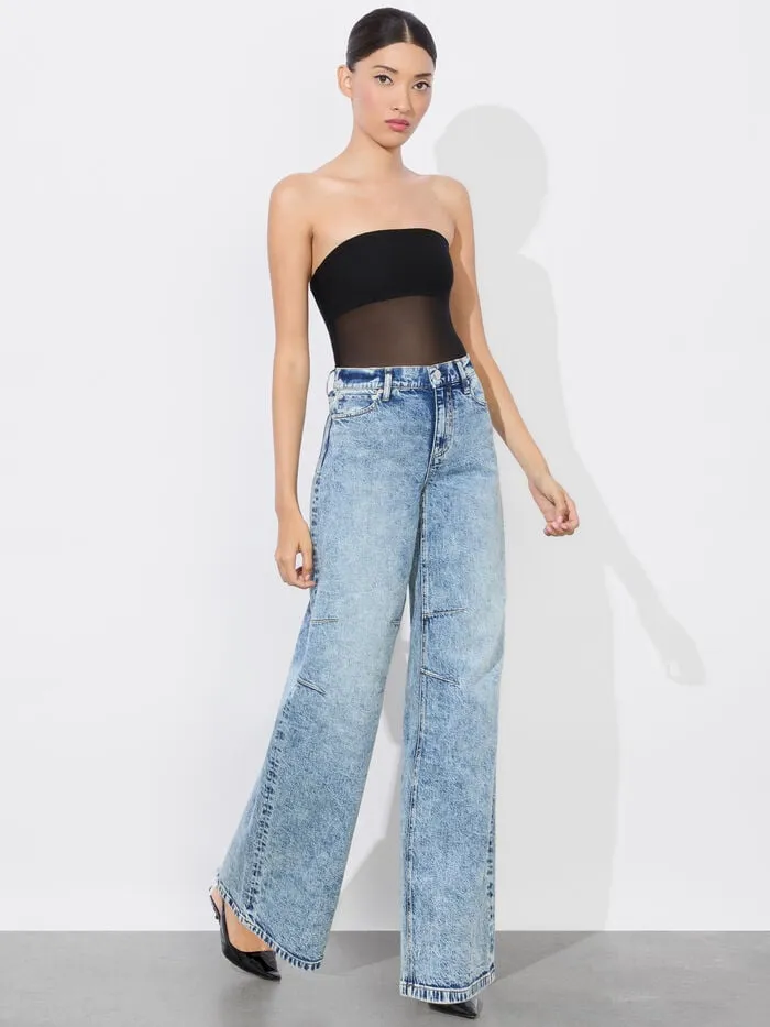 Alice Olivia PANTS WOMEN TUCKER JEAN Harlow Vintage Blue