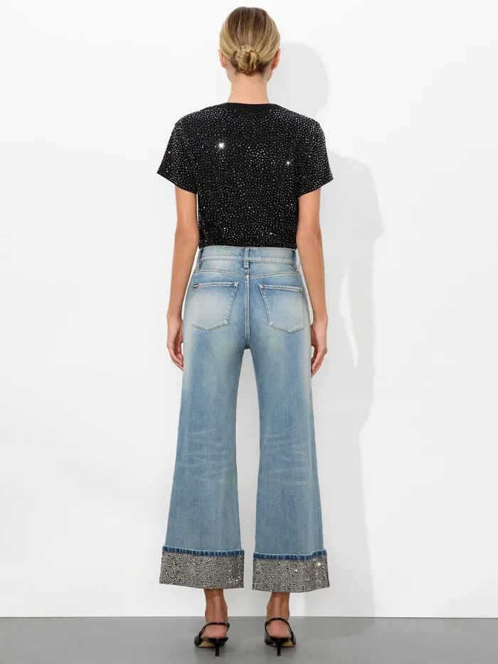 Alice Olivia PANTS WOMEN WEEZY EMBELLISHED JEAN Sierra Light Blue