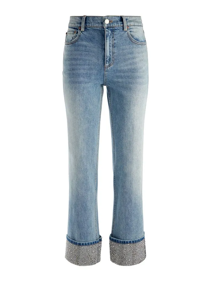 Alice Olivia PANTS WOMEN WEEZY EMBELLISHED JEAN Sierra Light Blue