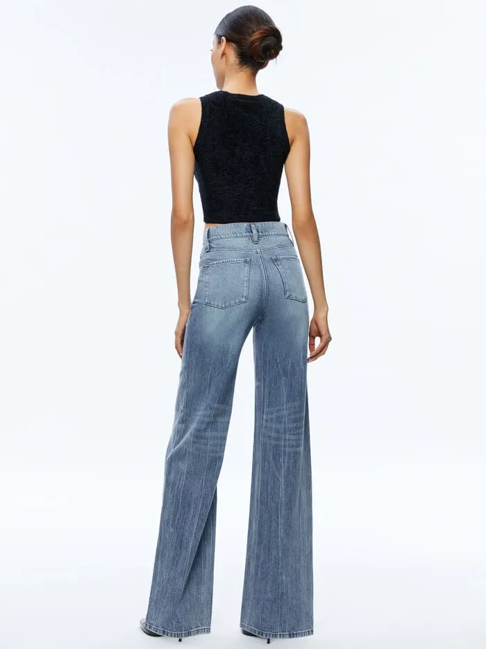 Alice Olivia PANTS WOMEN WEEZY JEAN Sadie Lt Vintage Blue