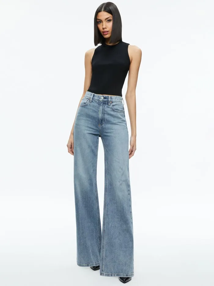 Alice Olivia PANTS WOMEN WEEZY JEAN Sadie Lt Vintage Blue