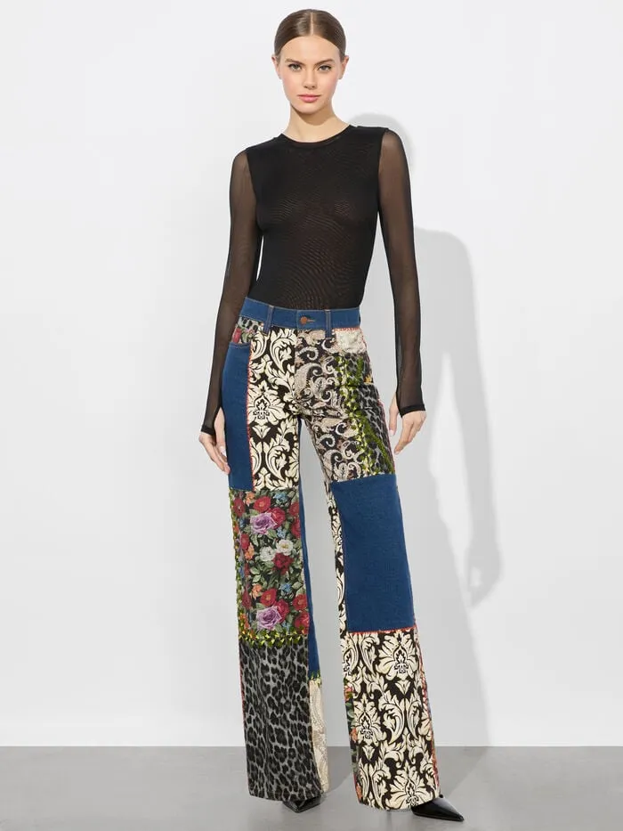 Alice Olivia PANTS WOMEN WEEZY MIXED MEDIA JEAN Lola Blueandmulti