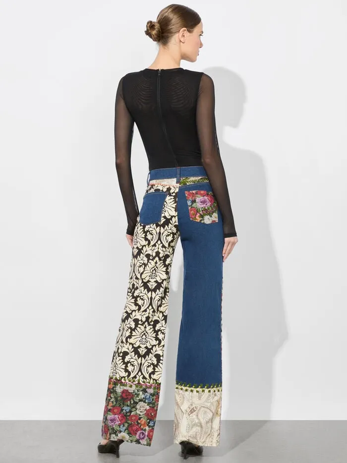 Alice Olivia PANTS WOMEN WEEZY MIXED MEDIA JEAN Lola Blueandmulti