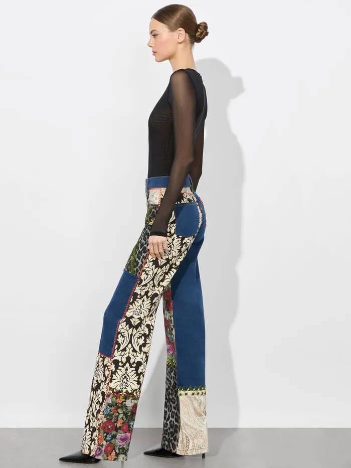 Alice Olivia PANTS WOMEN WEEZY MIXED MEDIA JEAN Lola Blueandmulti