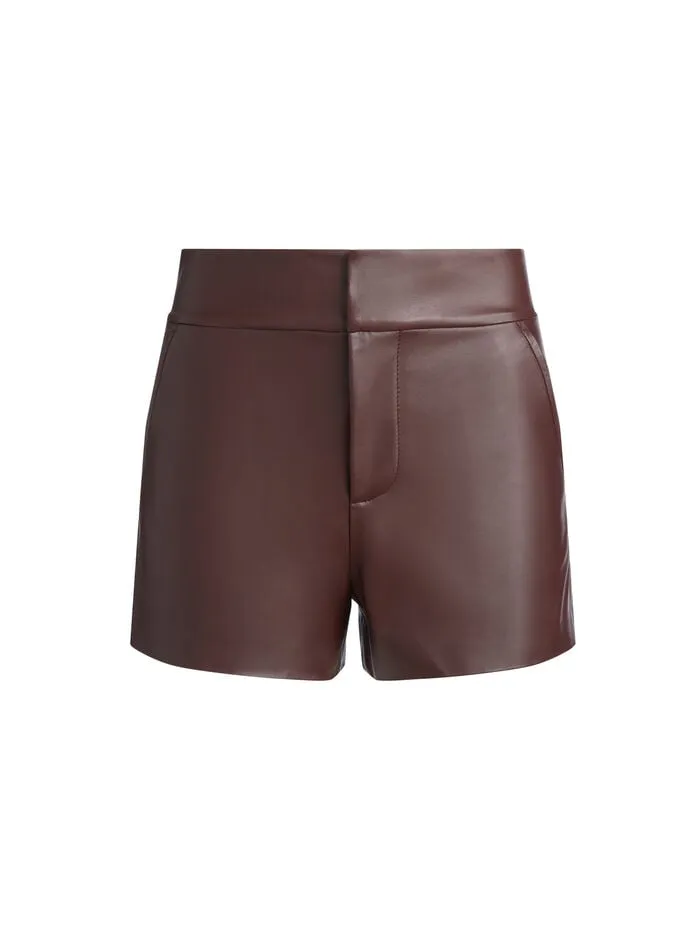 Alice Olivia SHORTS WOMEN CADY LEATHER SHORT Espresso
