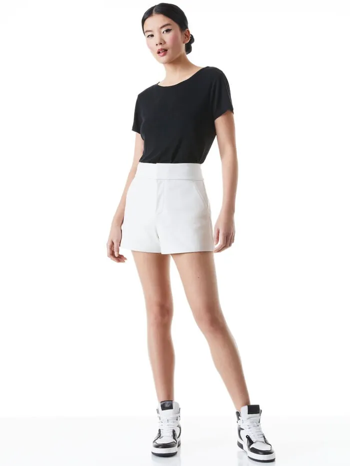Alice Olivia SHORTS WOMEN CADY LEATHER SHORT White