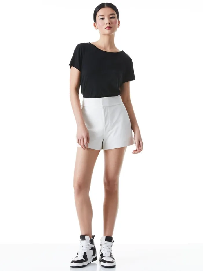 Alice Olivia SHORTS WOMEN CADY LEATHER SHORT White