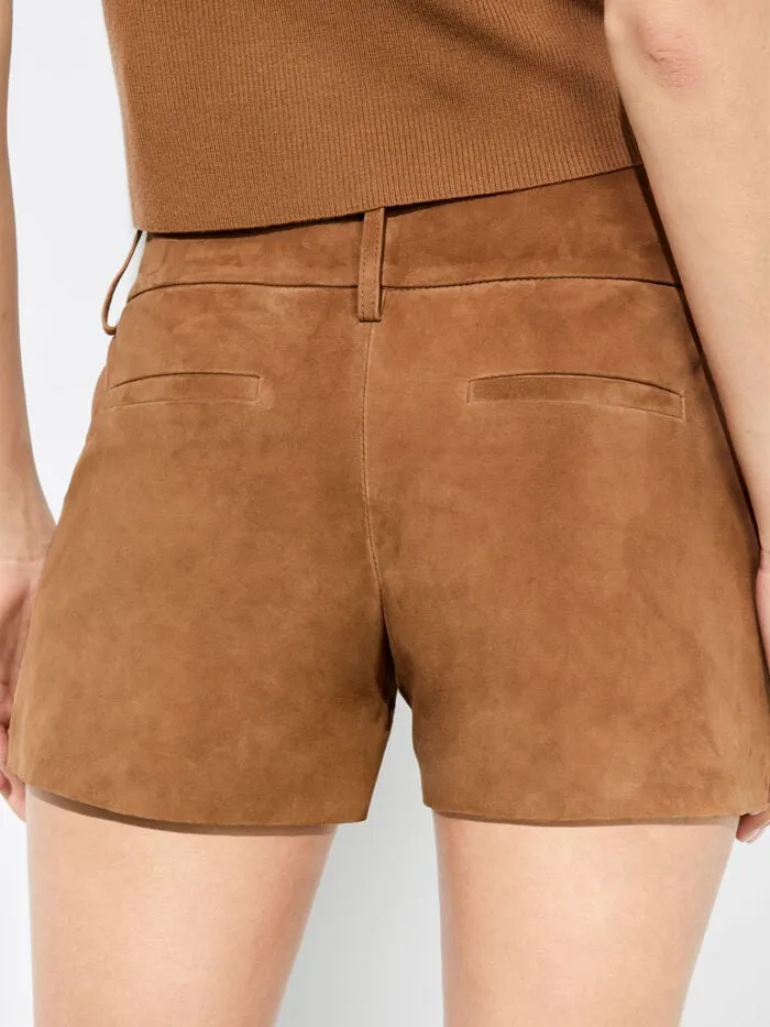 Alice Olivia SHORTS WOMEN CADY SUEDE SHORT Camel