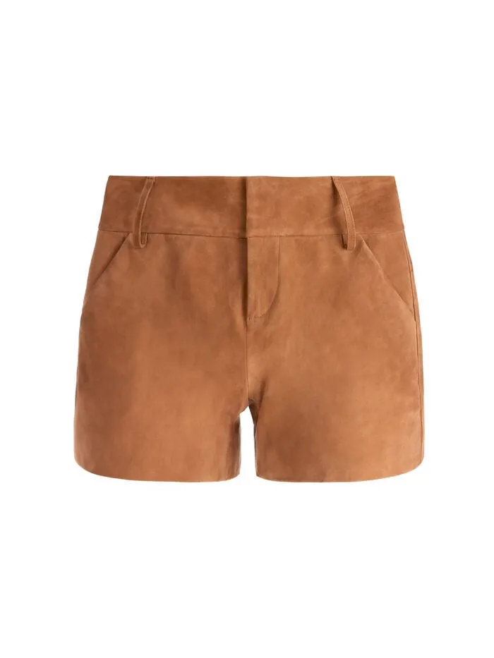 Alice Olivia SHORTS WOMEN CADY SUEDE SHORT Camel