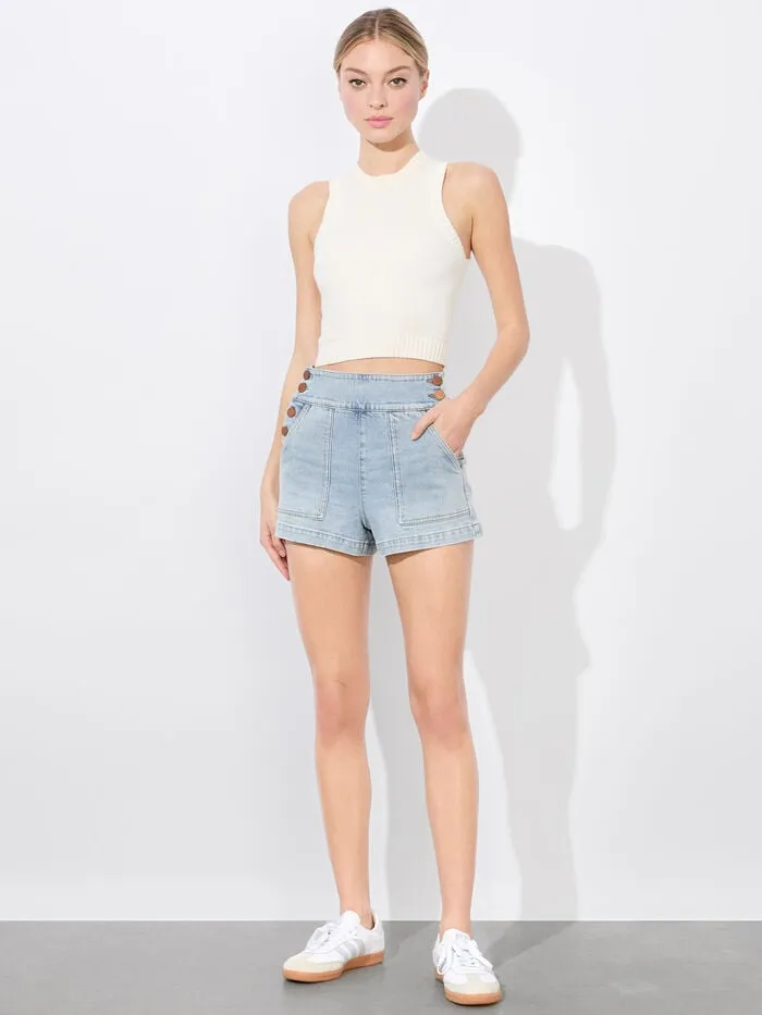 Alice Olivia SHORTS WOMEN DONALD JEAN SHORT Rockstar Blue