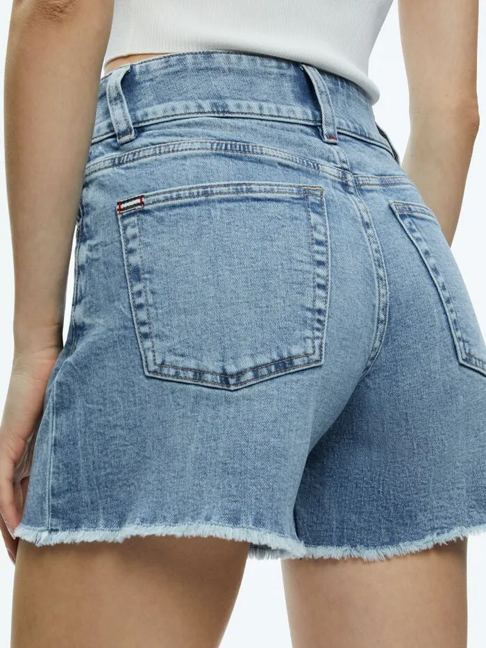Alice Olivia SHORTS WOMEN HAN HIGH RISE WIDE WAISTBAND SHORT Rockstar Blue
