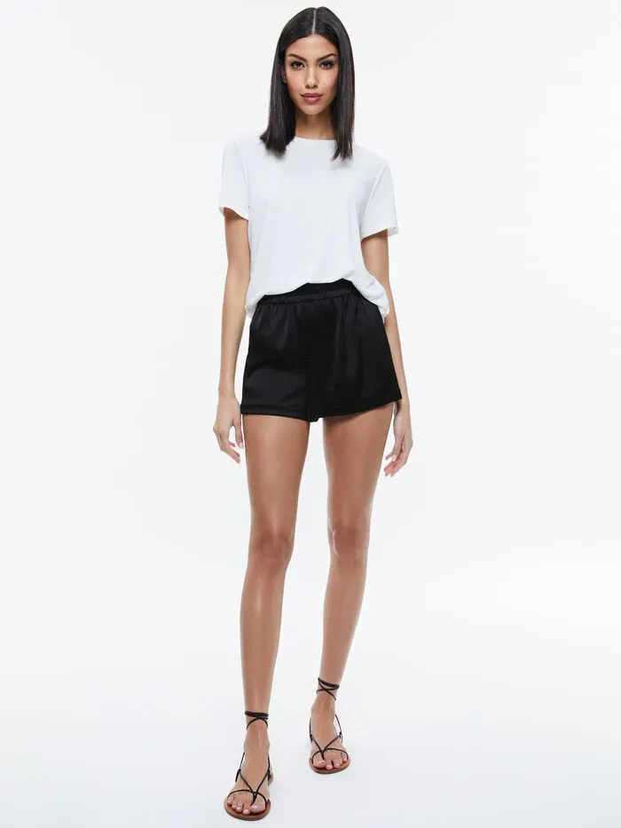 Alice Olivia SHORTS WOMEN RICHIE CUFFED LOW RISE BOXER SHORT Black