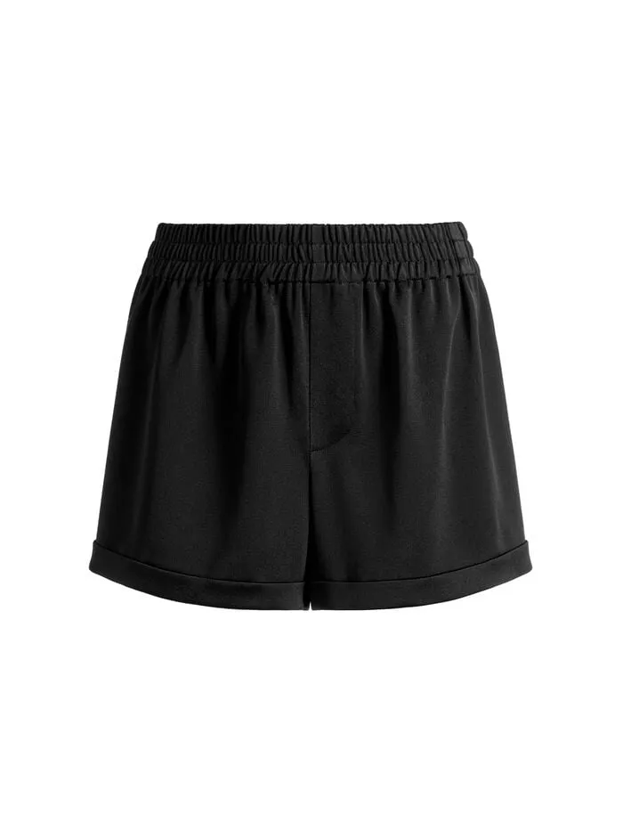 Alice Olivia SHORTS WOMEN RICHIE CUFFED LOW RISE BOXER SHORT Black