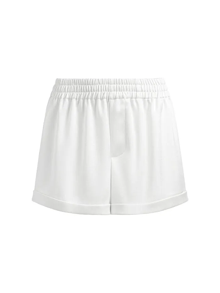 Alice Olivia SHORTS WOMEN RICHIE CUFFED LOW RISE BOXER SHORT Off White