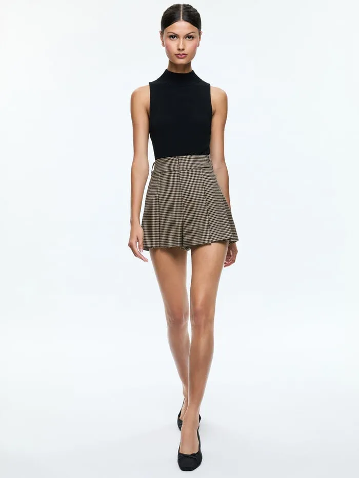 Alice Olivia SHORTS WOMEN SCARLET FLUTTER SHORT Camelandblack