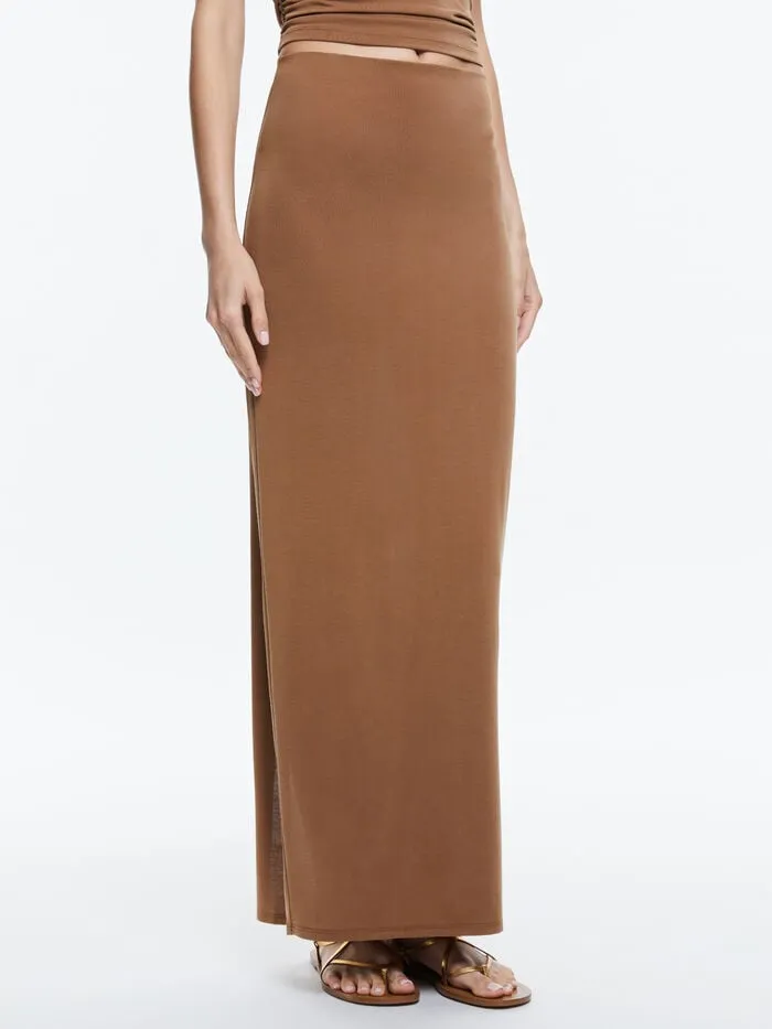 Alice Olivia SKIRTS WOMEN AGATHA LONG PENCIL SKIRT Camel