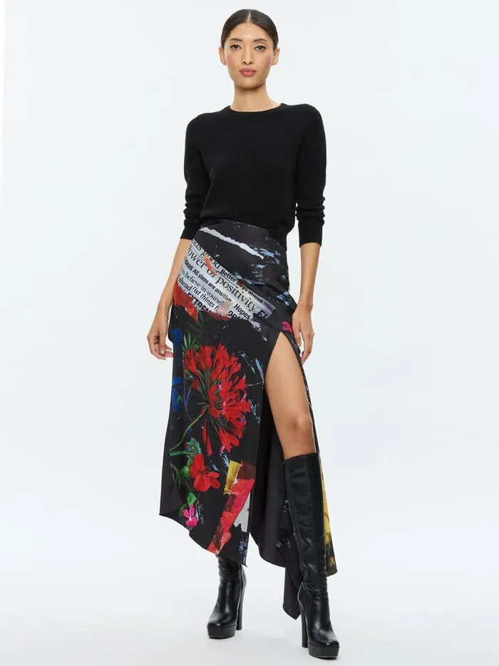 Alice Olivia SKIRTS WOMEN AYLA MIDI SLIP SKIRT Azalea Floral