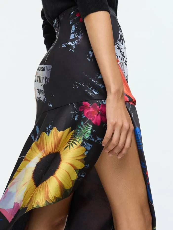 Alice Olivia SKIRTS WOMEN AYLA MIDI SLIP SKIRT Azalea Floral