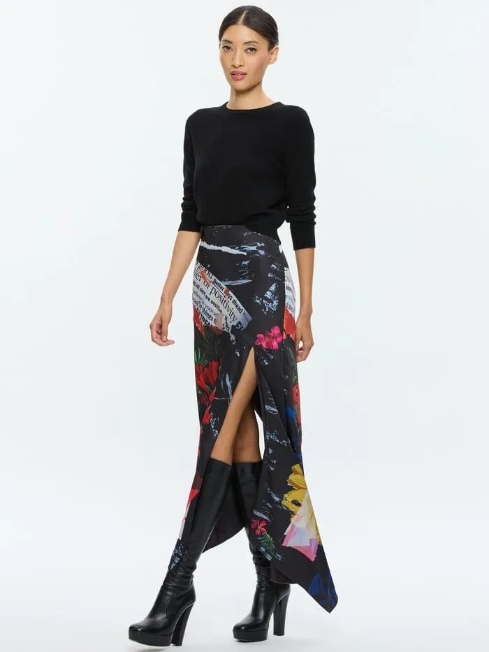 Alice Olivia SKIRTS WOMEN AYLA MIDI SLIP SKIRT Azalea Floral