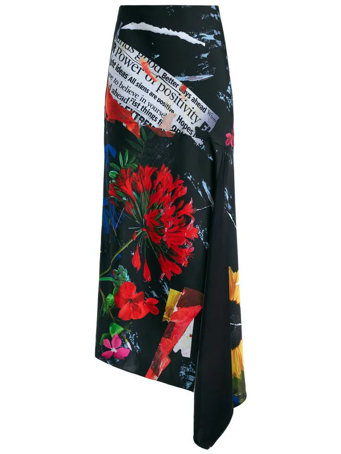 Alice Olivia SKIRTS WOMEN AYLA MIDI SLIP SKIRT Azalea Floral