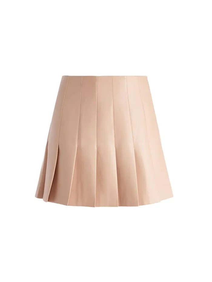 Alice Olivia SKIRTS WOMEN CARTER VEGAN MINI SKIRT Almond