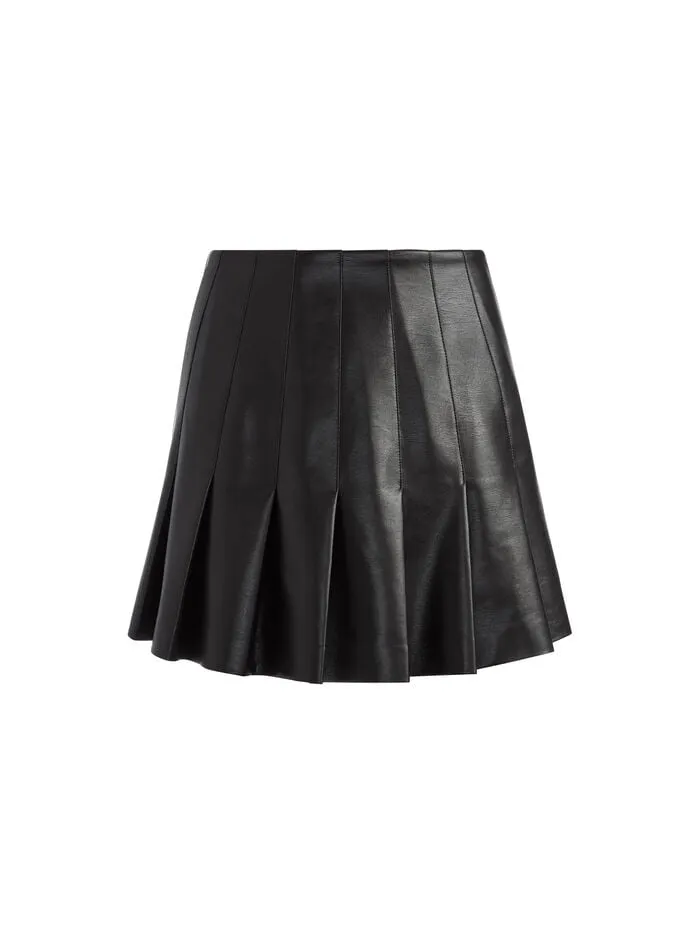 Alice Olivia SKIRTS WOMEN CARTER VEGAN MINI SKIRT Black