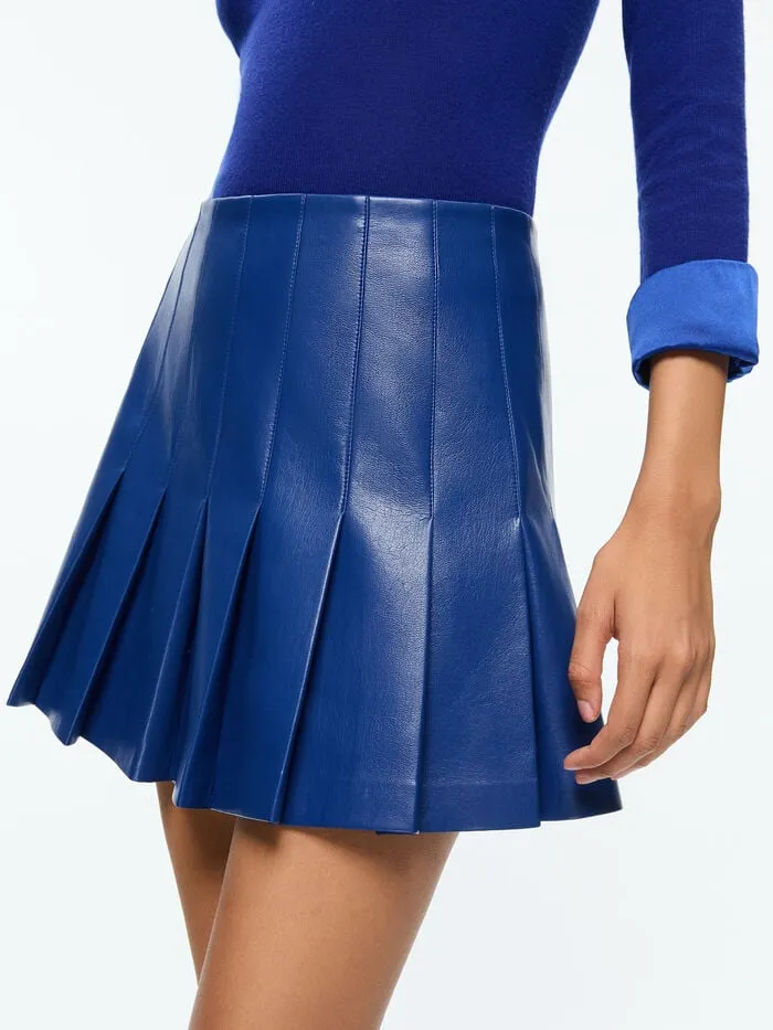 Alice Olivia SKIRTS WOMEN CARTER VEGAN MINI SKIRT Royal