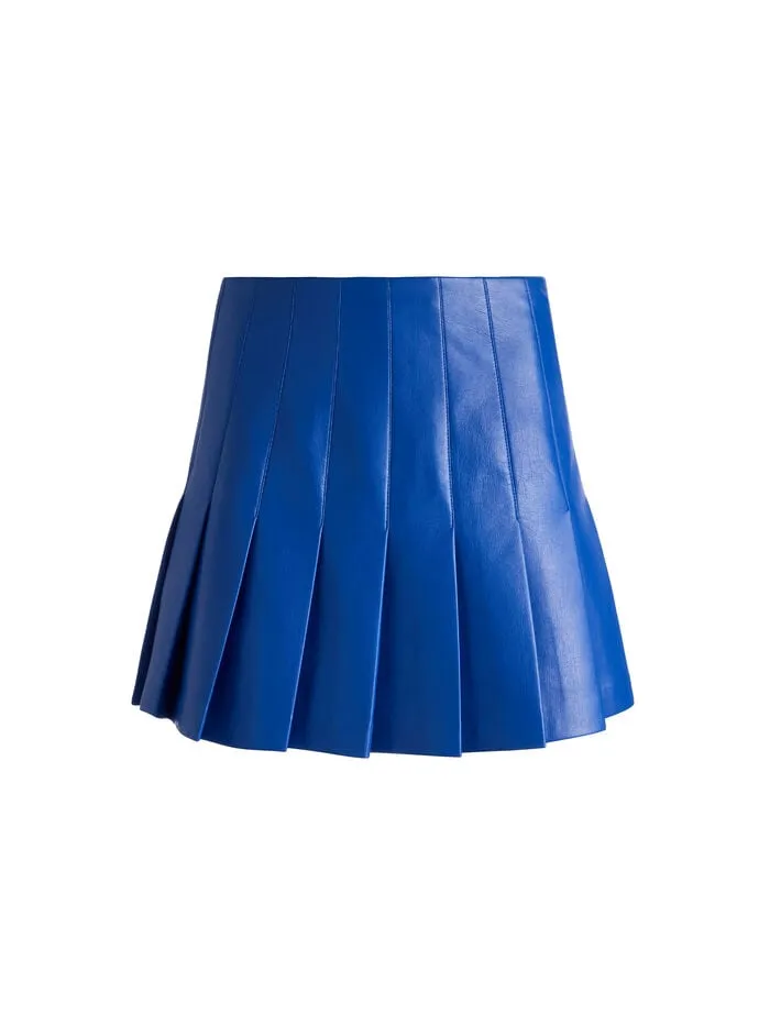 Alice Olivia SKIRTS WOMEN CARTER VEGAN MINI SKIRT Royal