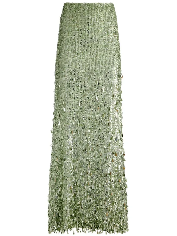 Alice Olivia SKIRTS WOMEN CHARITY SEQUIN GOWN SKIRT Sea Spray