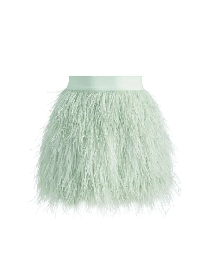 Alice Olivia SKIRTS WOMEN CINA FEATHER SKIRT Sea Spray