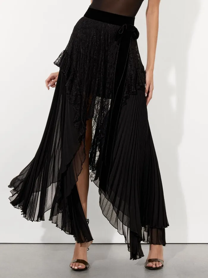 Alice Olivia SKIRTS WOMEN CORALIA MIDI SKIRT Black