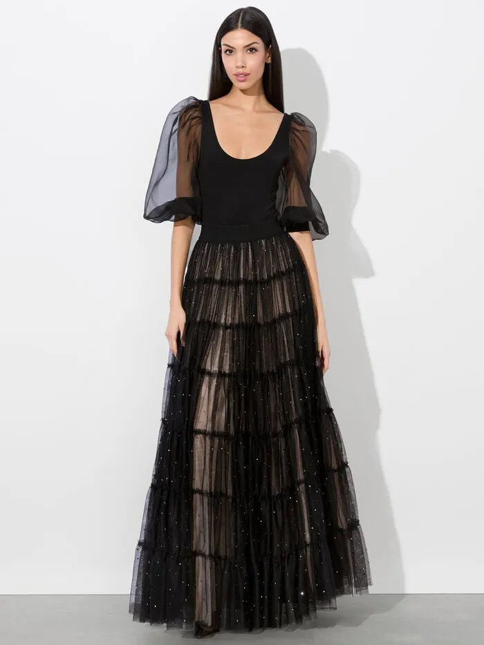 Alice Olivia SKIRTS WOMEN DARCY BALLGOWN SKIRT Blackandcrystal