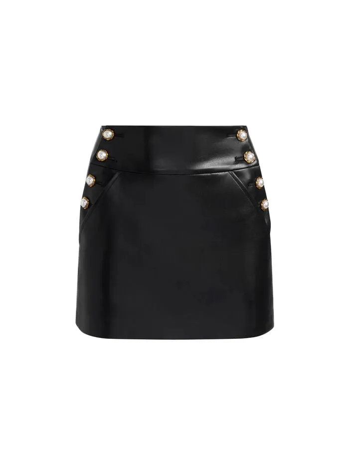 Alice Olivia SKIRTS WOMEN DONALD VEGAN MINI SKIRT Black