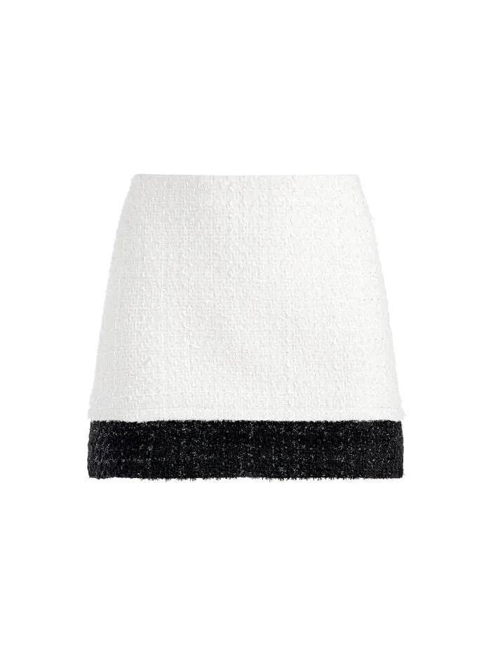 Alice Olivia SKIRTS WOMEN ECENIA MINI SKIRT Off Whiteandblack