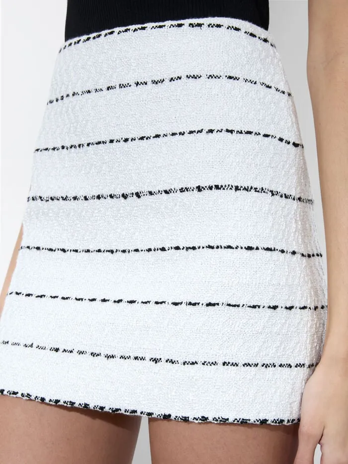 Alice Olivia SKIRTS WOMEN ELANA MINI SKIRT Off Whiteandblack