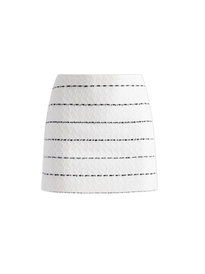 Alice Olivia SKIRTS WOMEN ELANA MINI SKIRT Off Whiteandblack