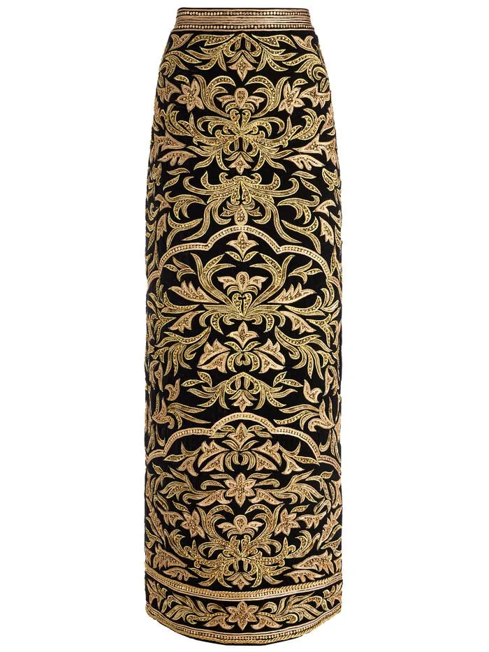 Alice Olivia SKIRTS WOMEN GEORGIE MAXI SKIRT Blackandgold
