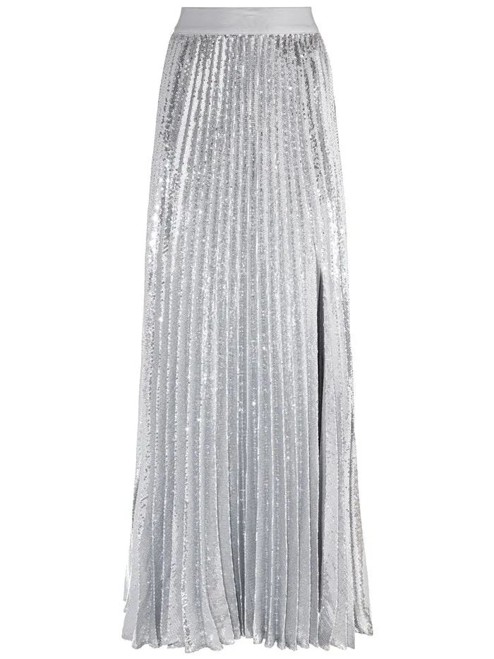 Alice Olivia SKIRTS WOMEN IVEY SEQUIN MAXI SKIRT Silver