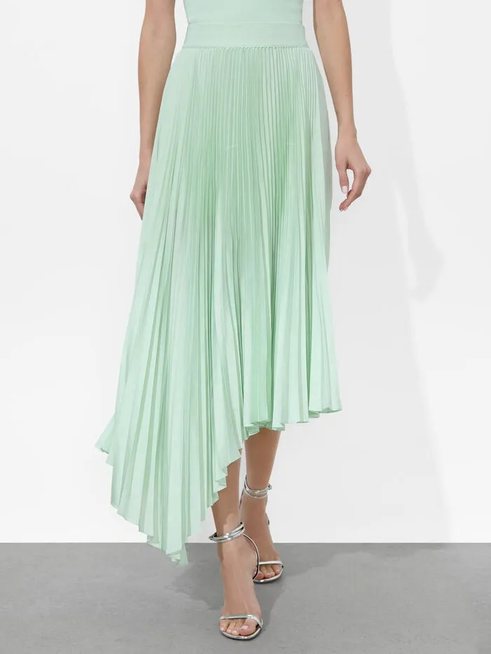 Alice Olivia SKIRTS WOMEN JENARA PLEATED MIDI SKIRT Sea Spray