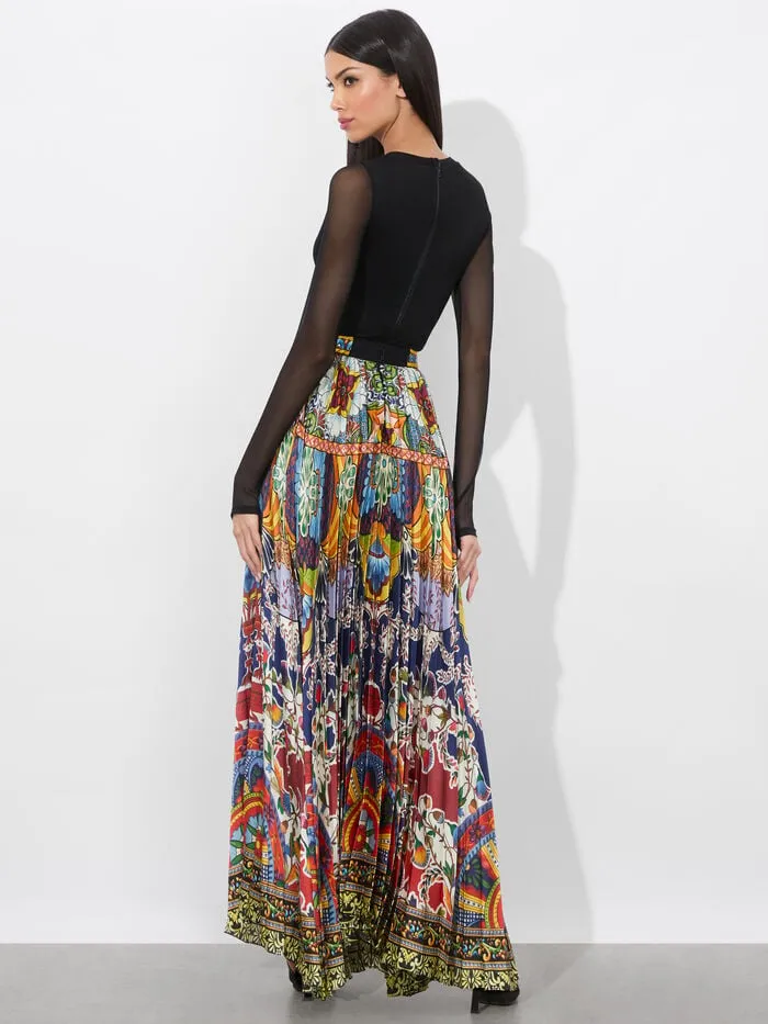 Alice Olivia SKIRTS WOMEN KATZ MAXI PLEATED SKIRT On The Road
