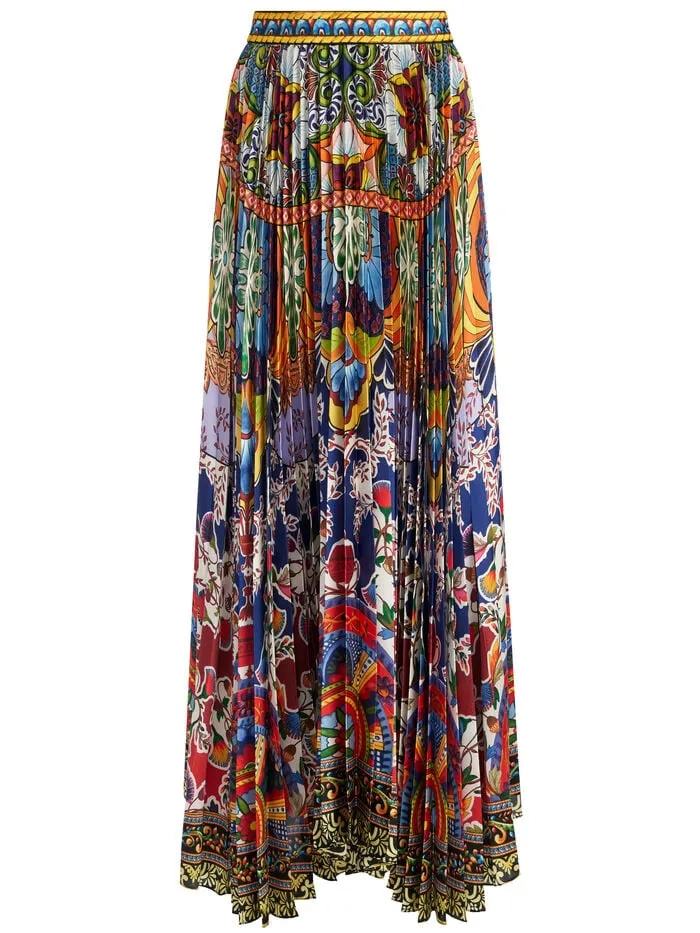 Alice Olivia SKIRTS WOMEN KATZ MAXI PLEATED SKIRT On The Road