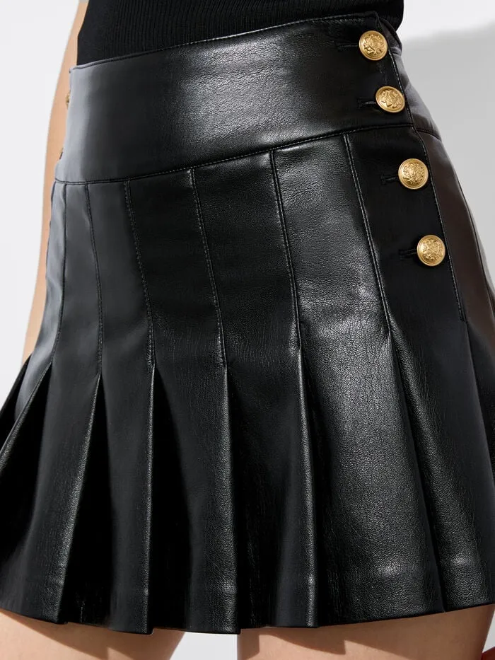 Alice Olivia SKIRTS WOMEN LANNA VEGAN MINI SKIRT Black
